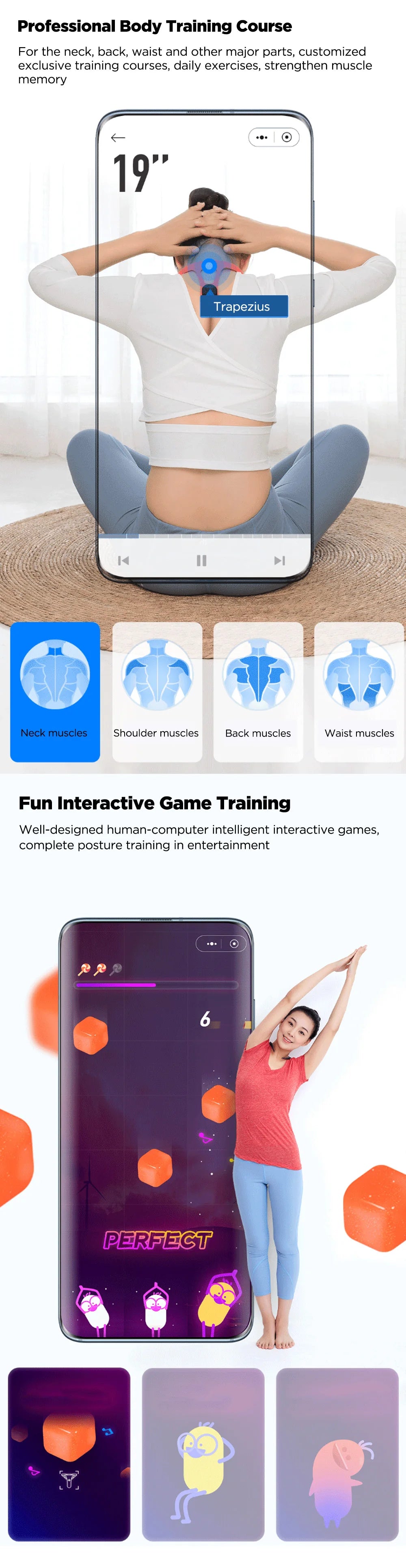 Hipee Smart Posture Correction Device Realtime Scientific Back Posture Training Monitoring Corrector For Adult