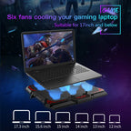 COOLCOLD 17inch Gaming Laptop Cooler Six Fan Led Screen Two USB Port 2600RPM Laptop Cooling Pad Notebook Stand For Laptop
