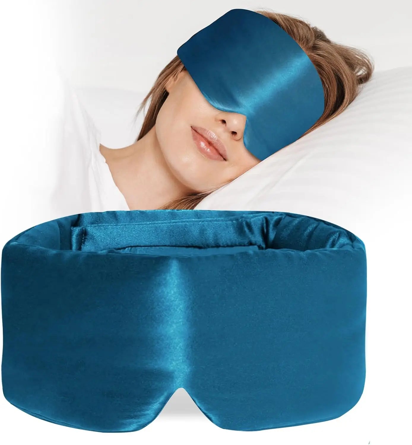 Silk Sleep Mask, Large Eye Cover for Sleeping, Comfortable and Pressure-Free Sleeping Masks for Women Men, Completely Blackout