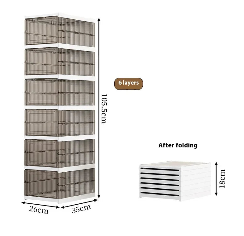 Dustproof 1/3/6 Layers Foldable Shoes Box Stackable Transparent Thickened Plastic Bins Sneaker Shoe Organizer Cabinet Organizers
