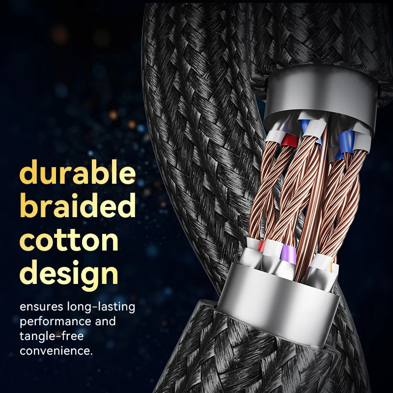 Vention CAT8 Ethernet Cable 40Gbps 2000MHz CAT 8 Networking Cotton Braided Internet Lan Cord for Laptops PS 5 Router RJ45 Cable