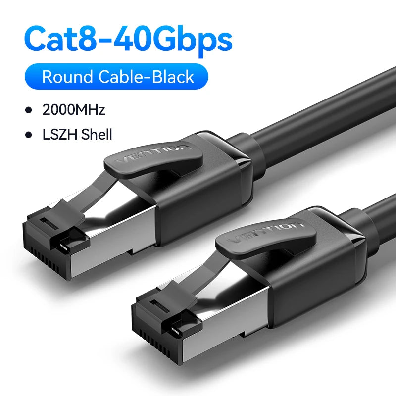 Vention CAT8 Ethernet Cable 40Gbps 2000MHz CAT 8 Networking High Speed Internet Lan Cord for PC Laptops PS5 4 Router RJ45 Cable