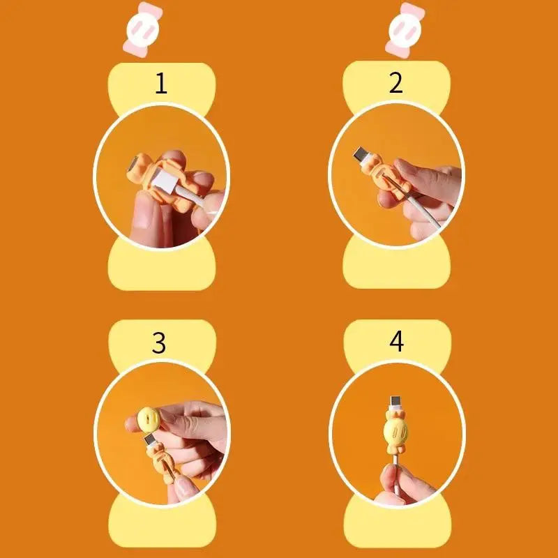 Travel Cable Organizer & Protector - Silicone Case with Integrated Cable Storage, Cute Styles, and Protected in Bag or Pocket