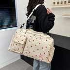 Corduroy Travel Tote Bag Large Capacity Carry On Travel Bag With Shoe Compartment Sports Fitness Bags For Women Duffle Bags