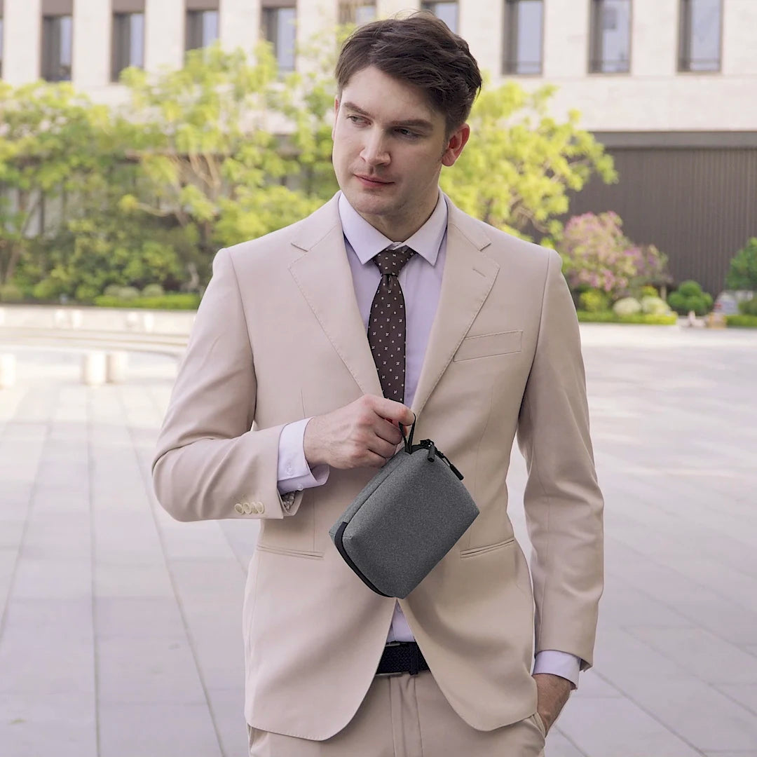 Travel Electronics Organizer Bag, Waterproof Tech Pouch for Power Bank, USB Drive, Hard Drive, Cords, Fit for School, Business