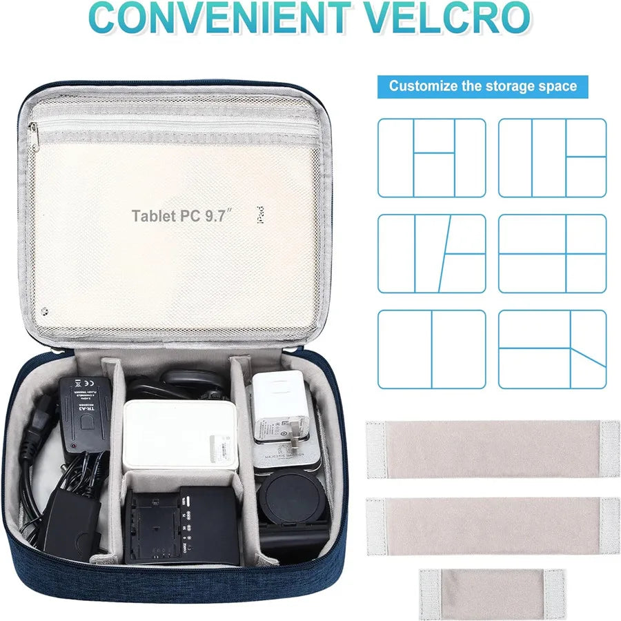 Portable Digital Storage Bag USB Gadget Waterproof Cable Organizer Pouch Electronics Devices Accessories Pack Supplies