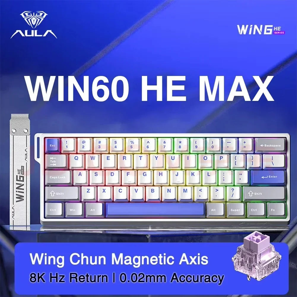 AULA WIN60 WIN68 HE Magnetic Keyboards Esports Rapid Trigger 8K Return RGB Hotswap Wired Gaming Mechanical Keyboard for Pc Gamer