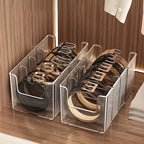 Transparent Plastic Belt Organizers and Detachable Compartments - Stylish Wardrobe Storage Boxes for Belts, Scarves and Ties