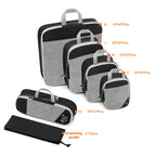 6PCS Travel Compressed Packing Cubes Storage Organizer Set With Shoe Bag Mesh Visual Luggage Portable Lightweight Suitcase Bag