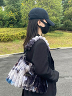 Women Plush Tote Bag with Crossbody/Handheld Carry Soft Striped Plush Exterior Cozy Handbag Shoulder Bag for Travel Everyday Use