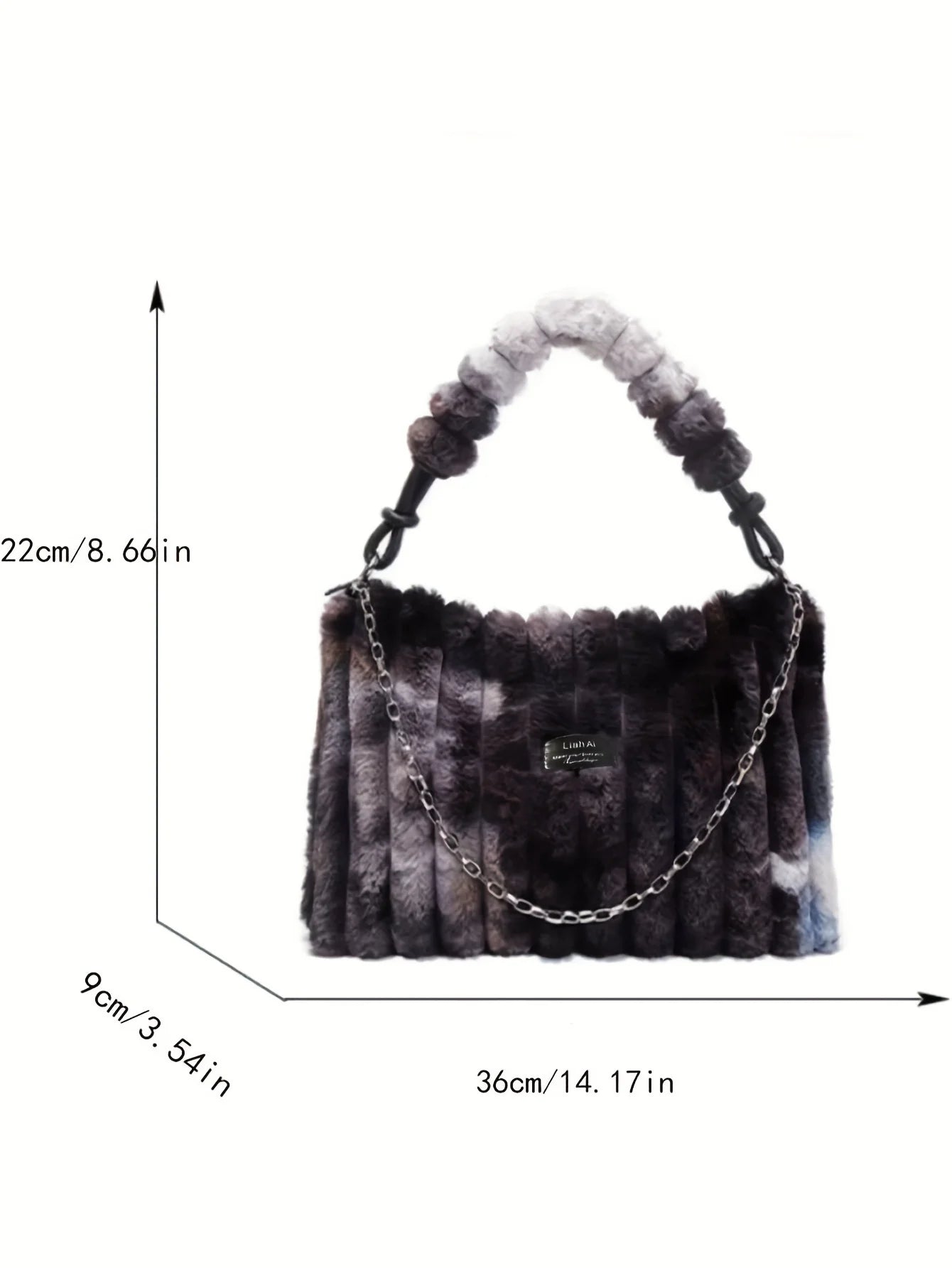 Women Plush Tote Bag with Crossbody/Handheld Carry Soft Striped Plush Exterior Cozy Handbag Shoulder Bag for Travel Everyday Use