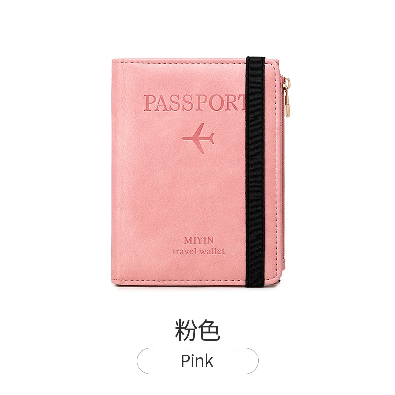 Women Men RFID Vintage Business Passport Covers Holder Multi-Function ID Bank Card PU Leather Wallet Case Travel Accessories