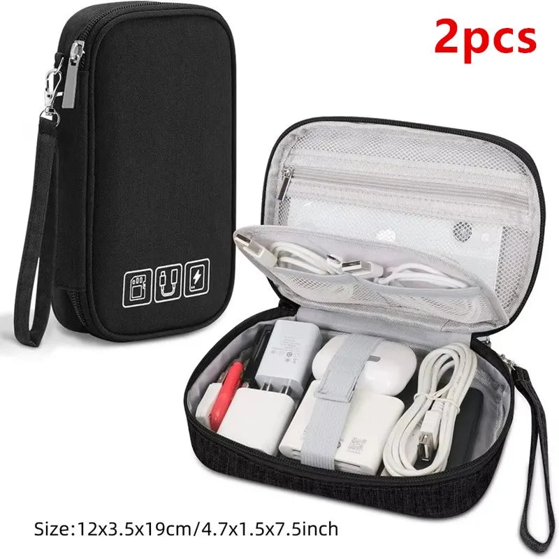 Portable Digital Storage Bag USB Gadget Waterproof Cable Organizer Pouch Electronics Devices Accessories Pack Supplies