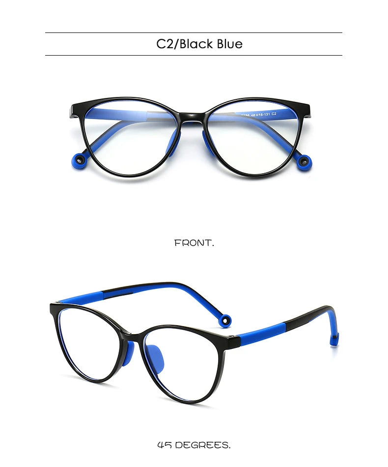 Blue Light Blocking Glasses for Kids Computer Glasses TR90 Frame Clear Lens Girl Boy Video Gaming Children Safety Eyewear