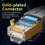 Vention CAT8 Ethernet Cable 40Gbps 2000MHz CAT 8 Networking Cotton Braided Internet Lan Cord for Laptops PS 5 Router RJ45 Cable