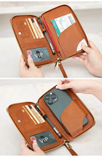Travel Wallet Passport Holder Ticket Holder, Credit Card Case, Multi-functional Zippered Wallet with Wrist Strap