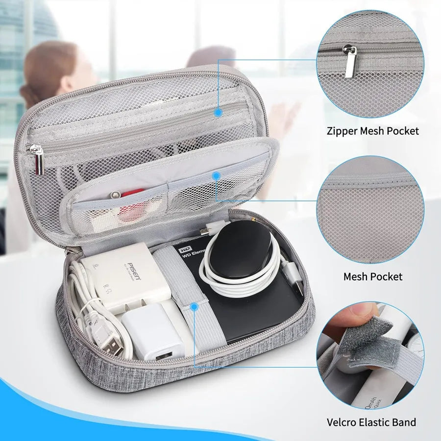 Portable Digital Storage Bag USB Gadget Waterproof Cable Organizer Pouch Electronics Devices Accessories Pack Supplies