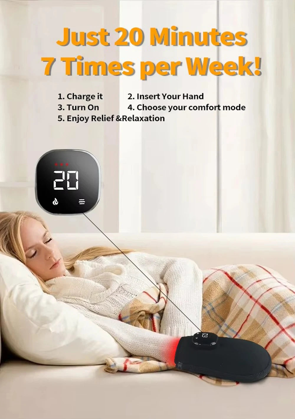 Red Light Therapy for Hand Pain Relief with 660nm Red & 850nm Infrared Light,Rechargeable LED Near Infrared Light Therapy Glove