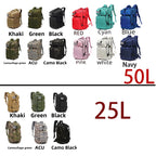 25L/50L Sturdy Nylon Waterproof Tactical Sports Trekking Fishing Hunting Camping Hiking Bag Backpack Outdoor Rucksacks