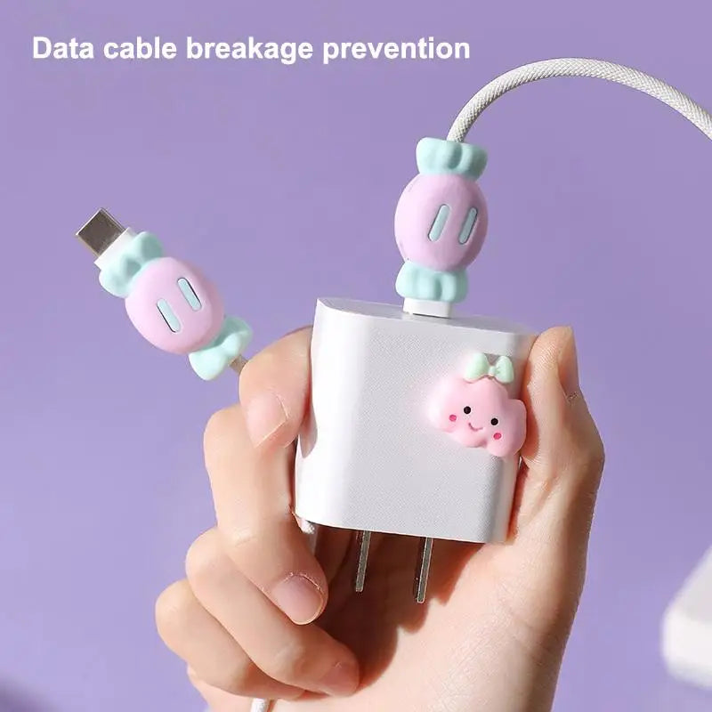 Travel Cable Organizer & Protector - Silicone Case with Integrated Cable Storage, Cute Styles, and Protected in Bag or Pocket