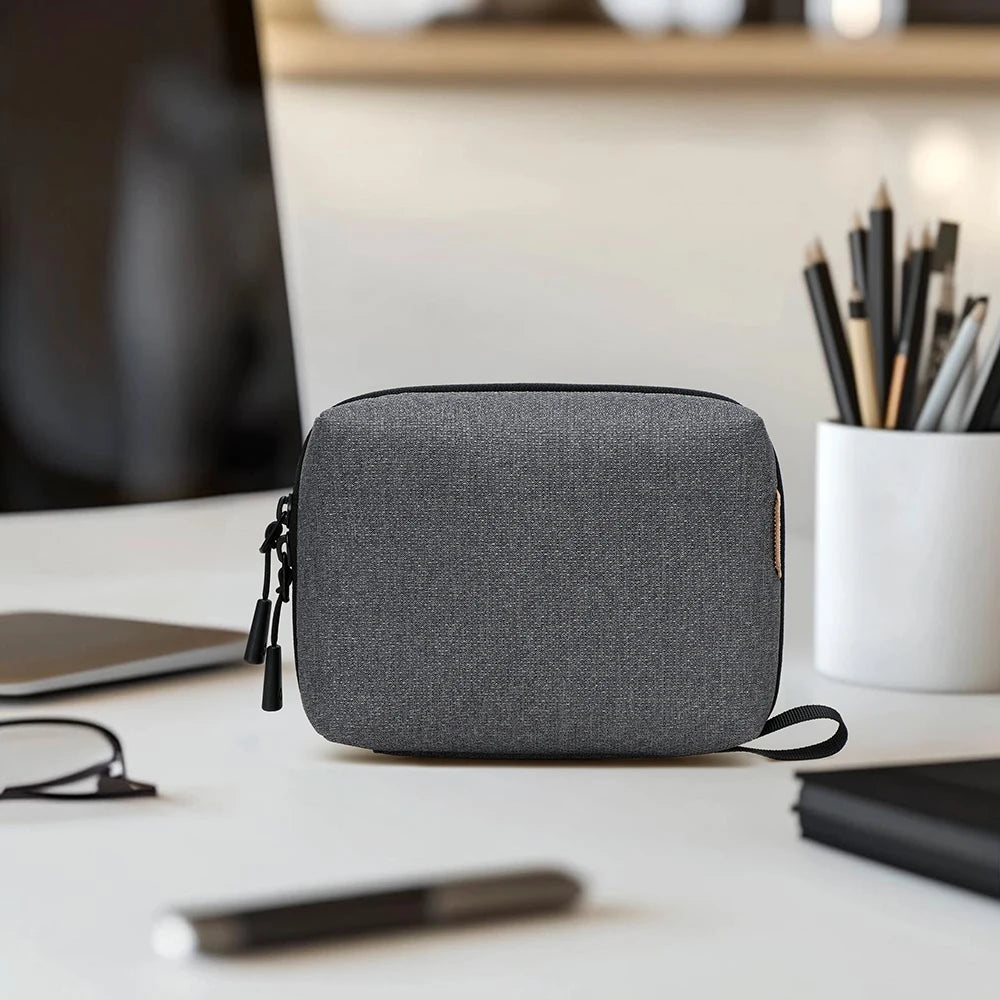 Travel Electronics Organizer Bag, Waterproof Tech Pouch for Power Bank, USB Drive, Hard Drive, Cords, Fit for School, Business