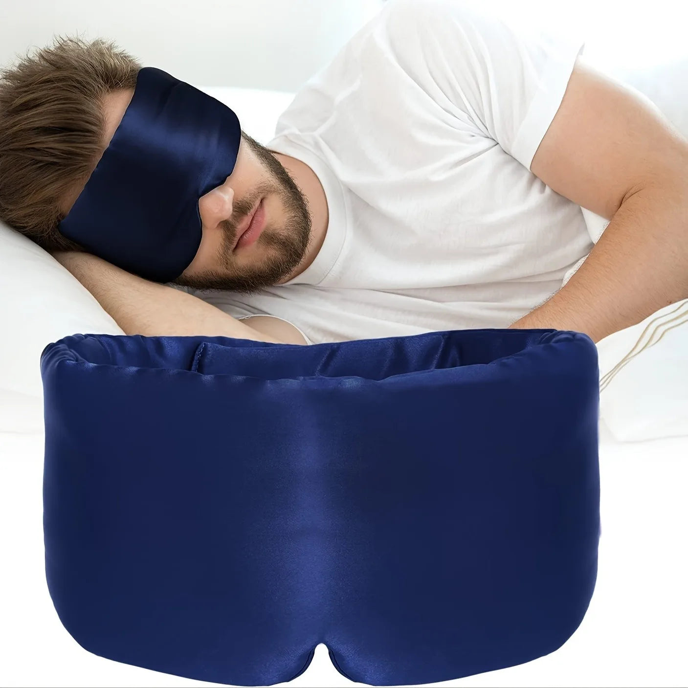 Silk Sleep Mask, Large Eye Cover for Sleeping, Comfortable and Pressure-Free Sleeping Masks for Women Men, Completely Blackout