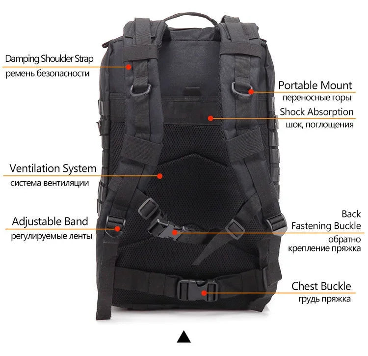 30/50L Tactical Backpacks Man Traveling Bags Survival Outdoor 3P Assault Pack EDC Molle Pack hiking Trekking Hunting Bag