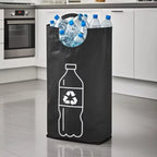 82L Empty Bottle Storage Basket Folding Kitchen Wastewater Bottle Collector Bag with Aluminum Handle Large Capacity Bin