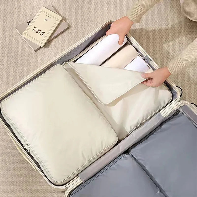 Large Travel Compression Packing Cubes Bag Portable Suitcase Clothes Organizers Waterproof Luggage Storage Cases Drawer Bags