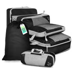 6PCS Travel Compressed Packing Cubes Storage Organizer Set With Shoe Bag Mesh Visual Luggage Portable Lightweight Suitcase Bag