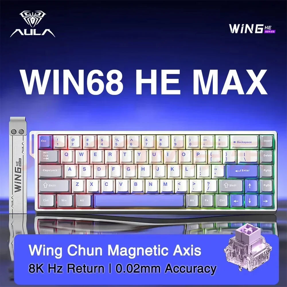 AULA WIN60 WIN68 HE Magnetic Keyboards Esports Rapid Trigger 8K Return RGB Hotswap Wired Gaming Mechanical Keyboard for Pc Gamer