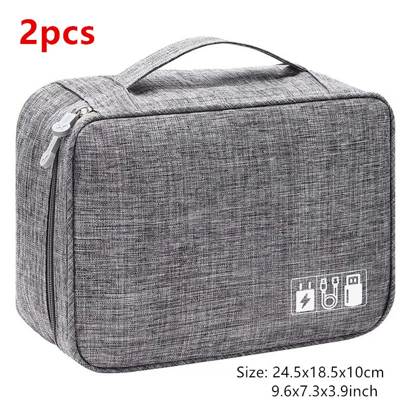 Portable Digital Storage Bag USB Gadget Waterproof Cable Organizer Pouch Electronics Devices Accessories Pack Supplies