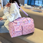 Corduroy Travel Tote Bag Large Capacity Carry On Travel Bag With Shoe Compartment Sports Fitness Bags For Women Duffle Bags