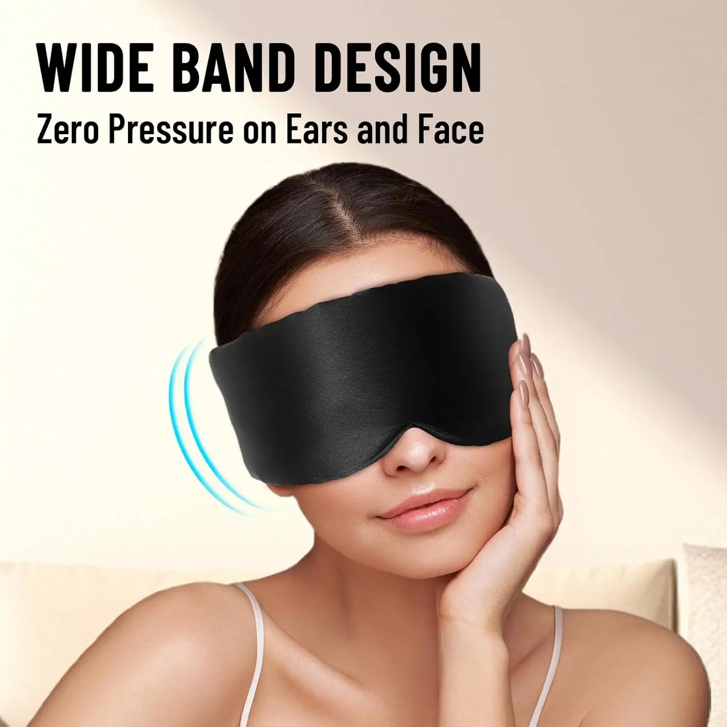 Silk Sleep Mask, Large Eye Cover for Sleeping, Comfortable and Pressure-Free Sleeping Masks for Women Men, Completely Blackout