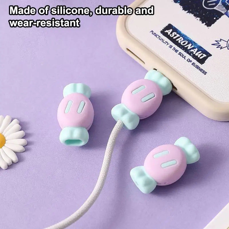 Travel Cable Organizer & Protector - Silicone Case with Integrated Cable Storage, Cute Styles, and Protected in Bag or Pocket