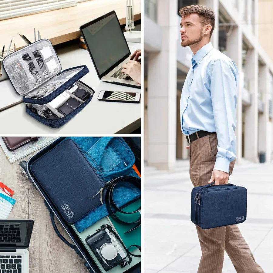 Portable Digital Storage Bag USB Gadget Waterproof Cable Organizer Pouch Electronics Devices Accessories Pack Supplies