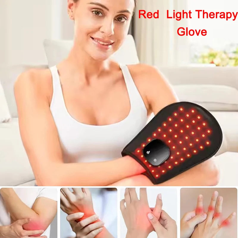 Red Light Therapy for Hand Pain Relief with 660nm Red & 850nm Infrared Light,Rechargeable LED Near Infrared Light Therapy Glove