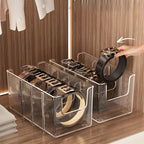 Transparent Plastic Belt Organizers and Detachable Compartments - Stylish Wardrobe Storage Boxes for Belts, Scarves and Ties