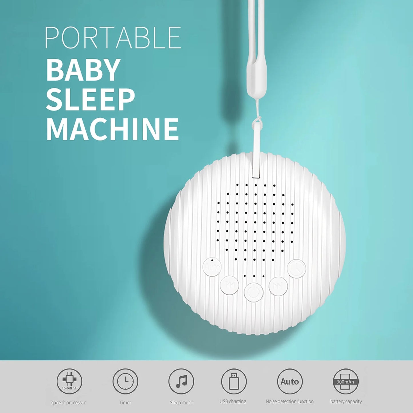 White Noise Machine 10/12 Sounds USB Rechargeable Portable Sleep Machine for Baby Adult Elder Timer Volume Sleeping & Relaxation