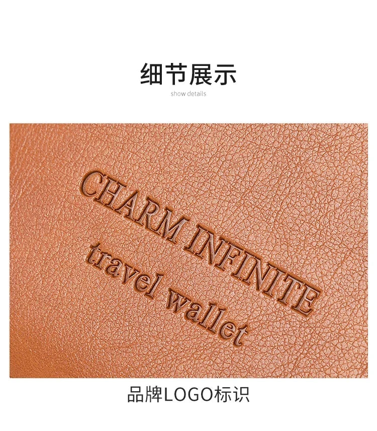 Travel Wallet Passport Holder Ticket Holder, Credit Card Case, Multi-functional Zippered Wallet with Wrist Strap