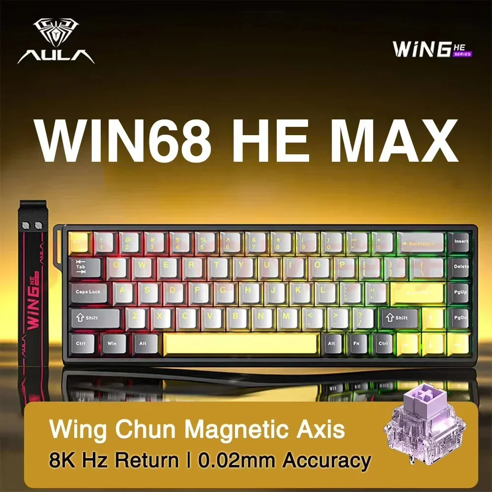 AULA WIN60 WIN68 HE Magnetic Keyboards Esports Rapid Trigger 8K Return RGB Hotswap Wired Gaming Mechanical Keyboard for Pc Gamer