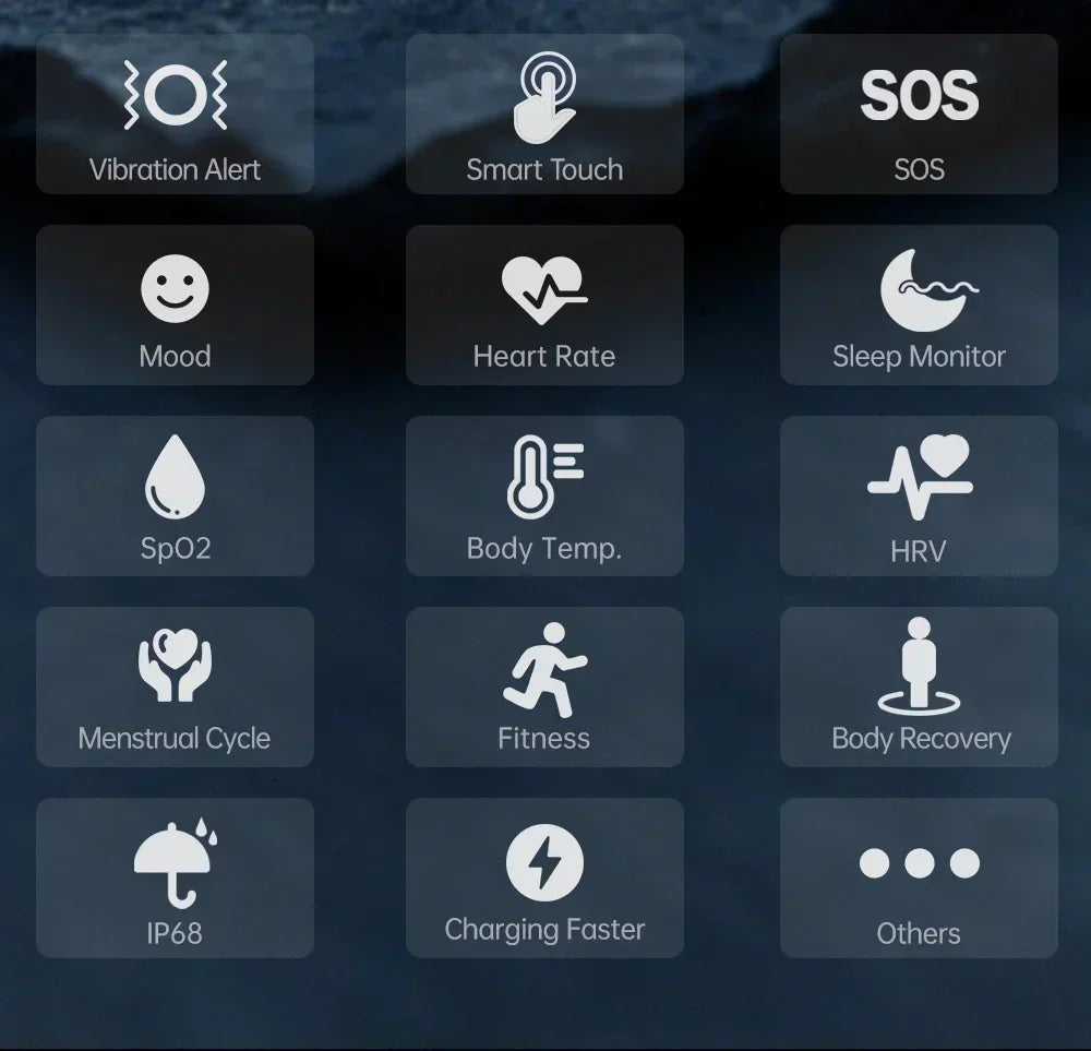 Qino K21 Smart Ring New Health Monitor with Smart Touch Multi-Sport Mode 5ATM Waterproof Skin Temperature Measurement  Charg