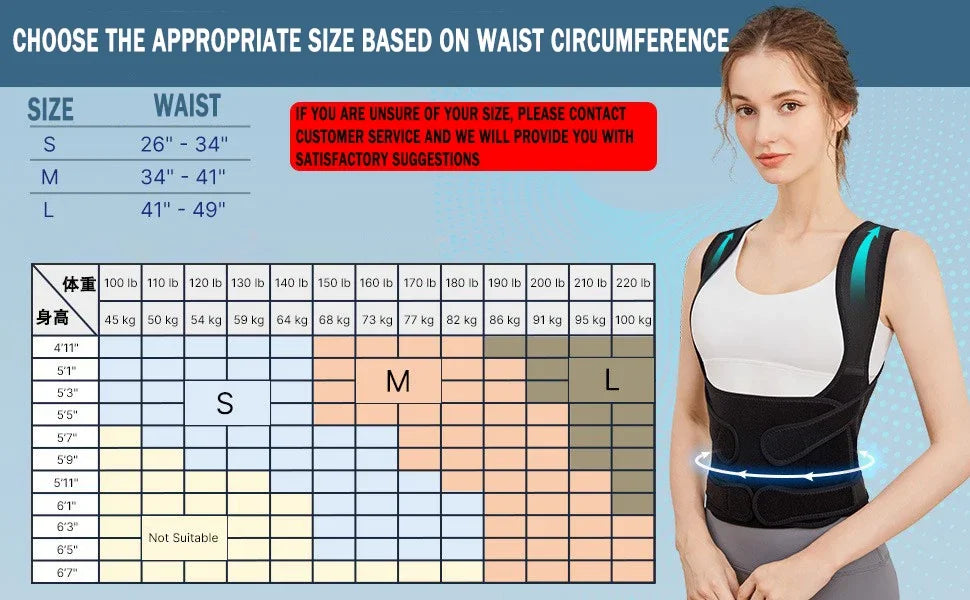 Posture Corrector for Men&Women,Shoulder Straightener Upper&Lower Back Brace Adjustable Support Waist Back Pain Relief