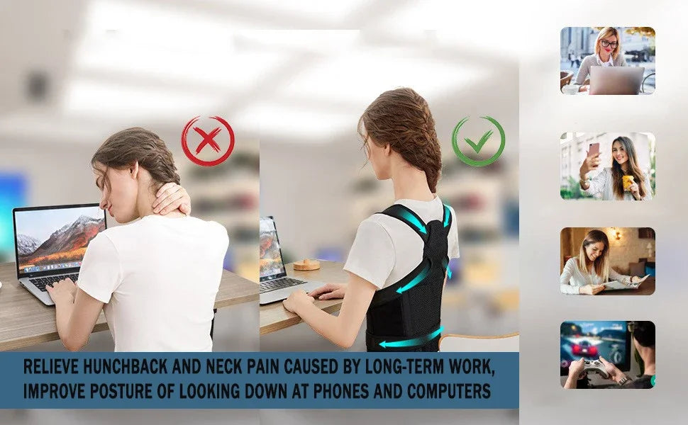 Posture Corrector for Men&Women,Shoulder Straightener Upper&Lower Back Brace Adjustable Support Waist Back Pain Relief