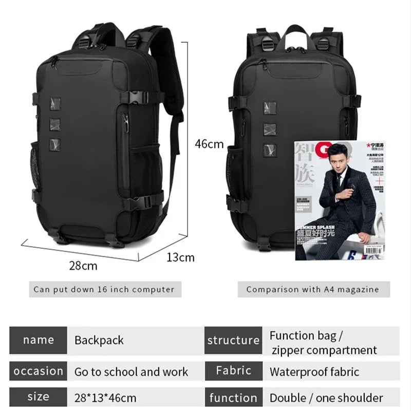 OZUKO  Backpacks 15.6 inch Laptop Men Backpack Outdoor Backpack Teenager Male Waterproof Travel Bag Mochilas