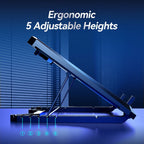 COOLCOLD Laptop Cooling Pad with 12 Quiet Fans,12-17.3 Inch Gaming Laptop Cooler Stand with Two USB Ports & Phone Holder