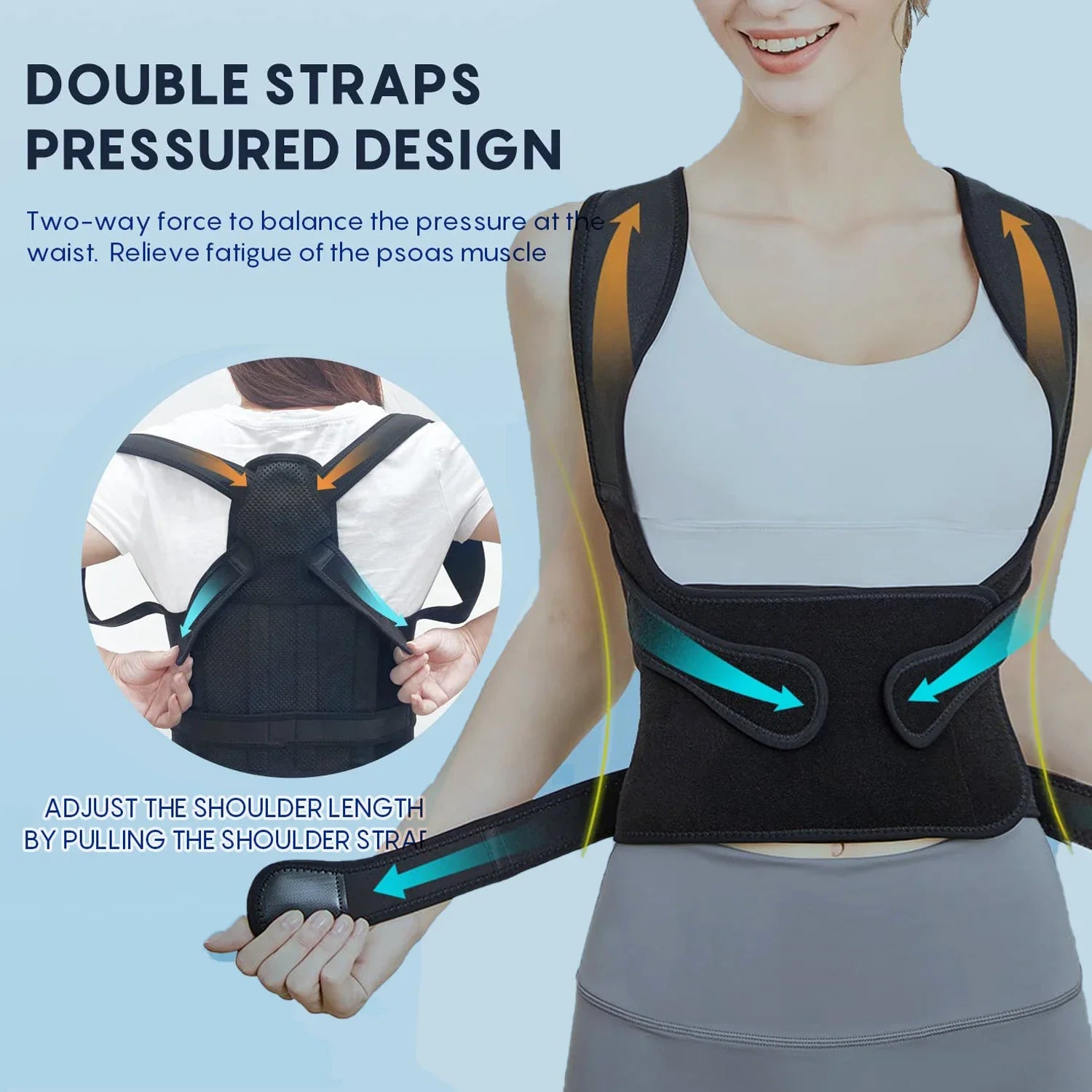 Posture Corrector for Men&Women,Shoulder Straightener Upper&Lower Back Brace Adjustable Support Waist Back Pain Relief