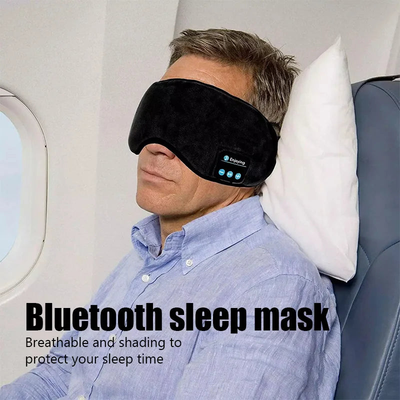 Bluetooth 3D Eye Mask Headphones Music Sleeping Headband Earphones Soft Elastic Comfortable Wireless Headset Sleep Eye Mask