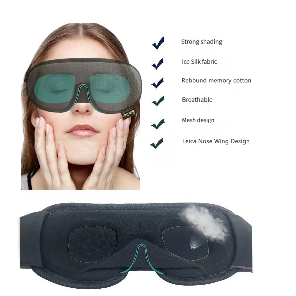 Black 3D Eye Mask Breathable Shading Sleeping Hot Sales Eye Mask Adjustable Strap Sleep Mask