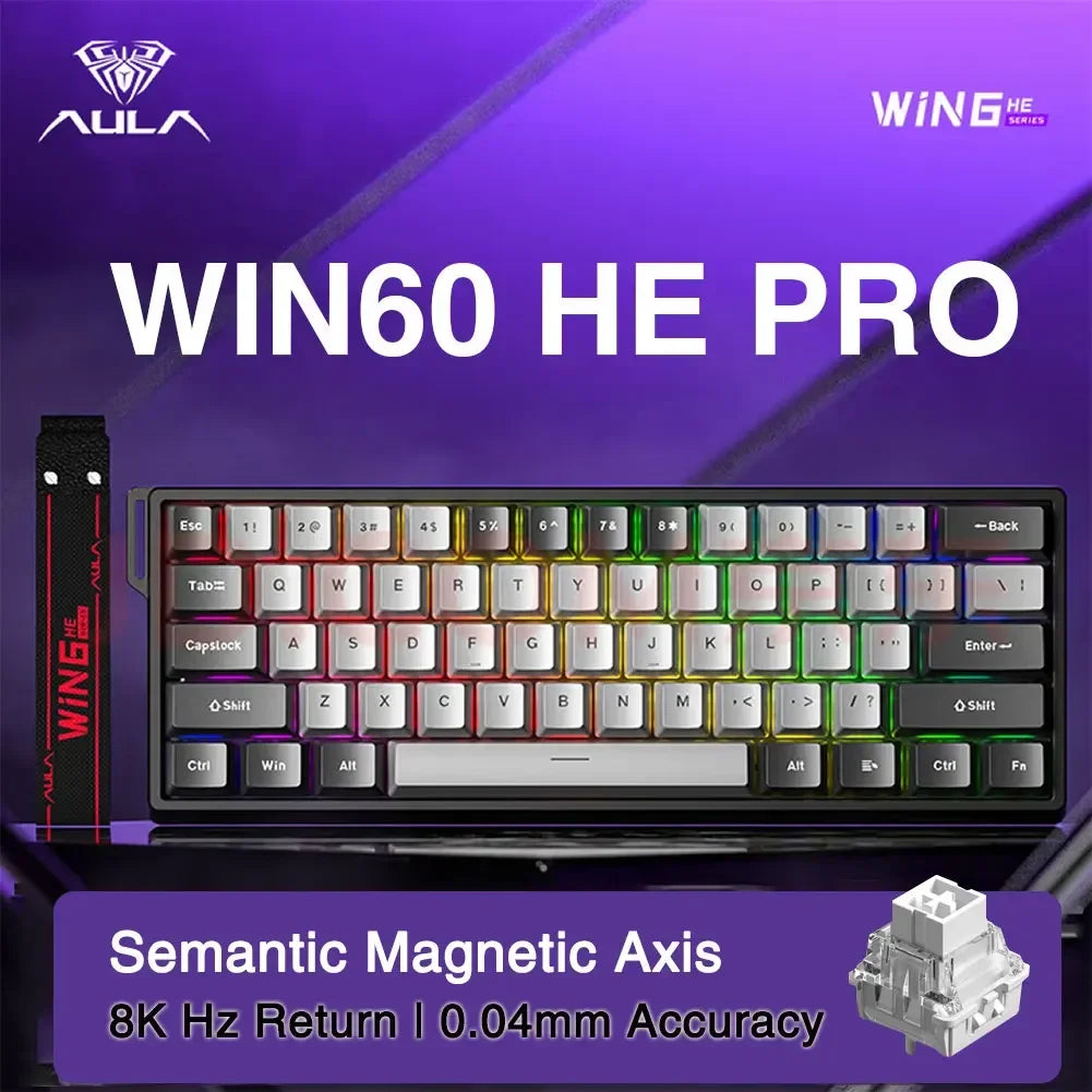 AULA WIN60 WIN68 HE Magnetic Keyboards Esports Rapid Trigger 8K Return RGB Hotswap Wired Gaming Mechanical Keyboard for Pc Gamer